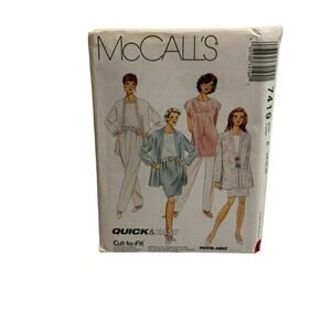 Mccalls 7419 Misses Unlined Cardigan Tunic Top Pants Skirt Sewing Pattern 14-18